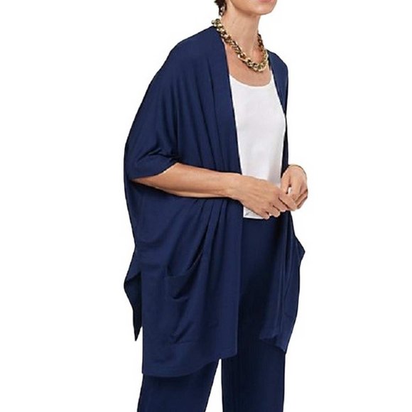 Susan Graver Weekend Regular Jersey Knit Relaxed Cardigan MEDIUM (909) - Picture 2 of 8